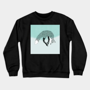 Fox jumping in the snow - stylized Crewneck Sweatshirt